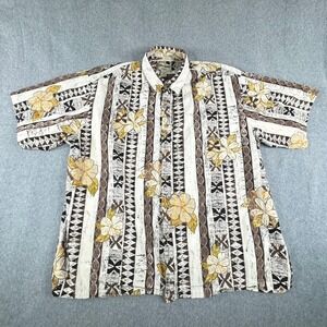 Cooke Street Honolulu Mens XXL Hawaiian Shirt Floral Made In USA Short Sleeve